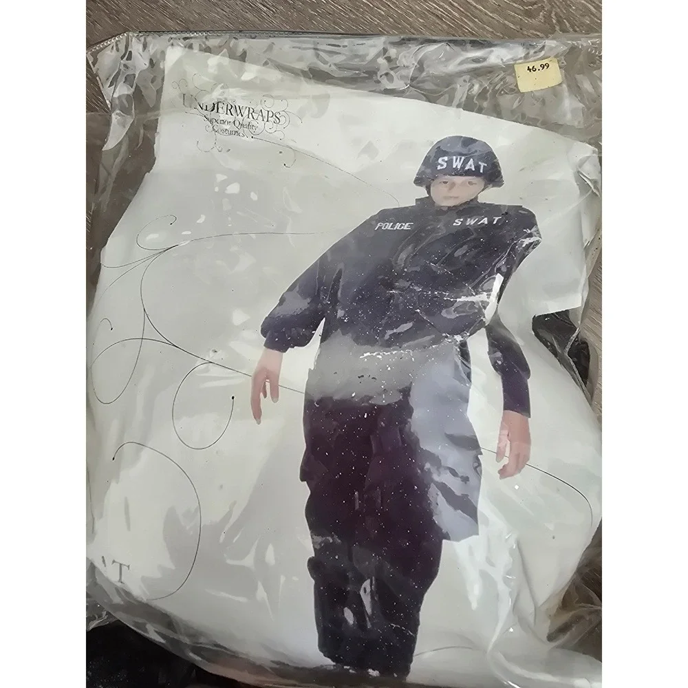 Underwraps Kids SWAT Team Police Officer Costume Set Black Medium